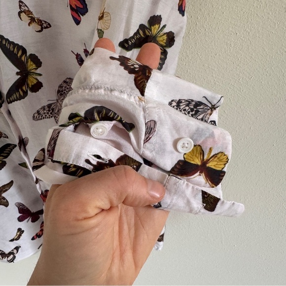 Equipment Femme Silk & Cotton Butterfly Button Down Shirt Small - Picture 5 of 10